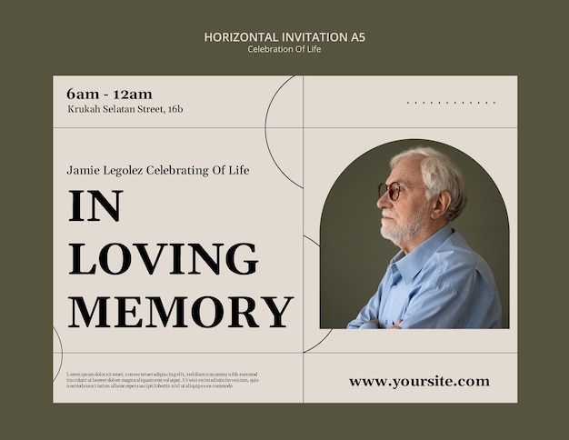 Free PSD celebration of life template design