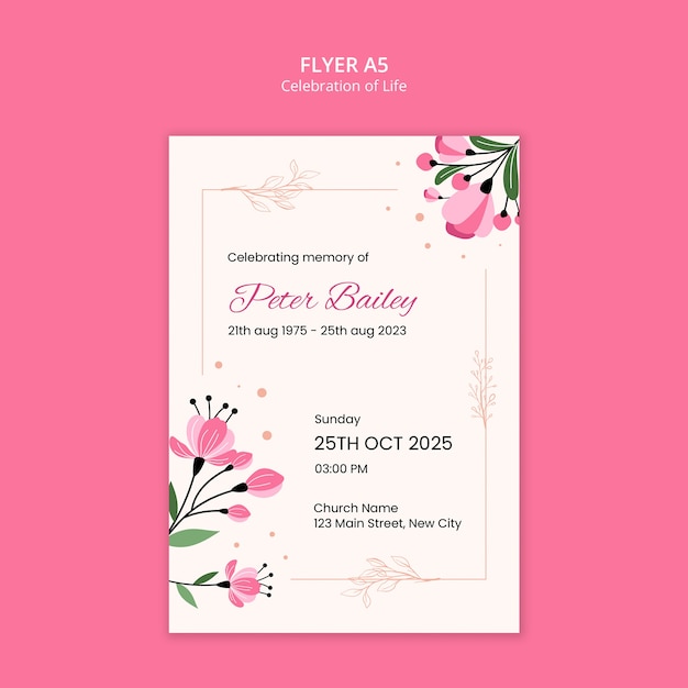 Celebration of life template design