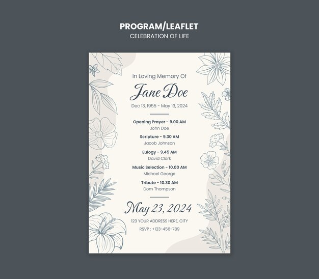Celebration of life template