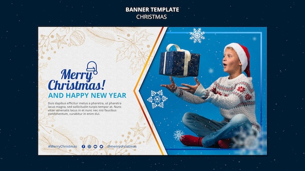 Celebrational christmas banner template