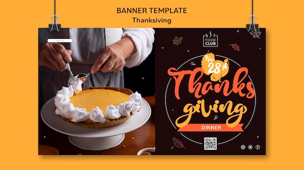 Free PSD celebrational thanksgiving day banner template