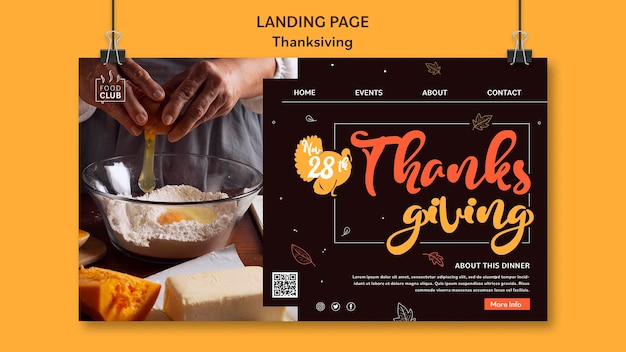 Free PSD celebrational thanksgiving day landing page template