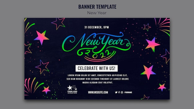 Celebrative new year banner template