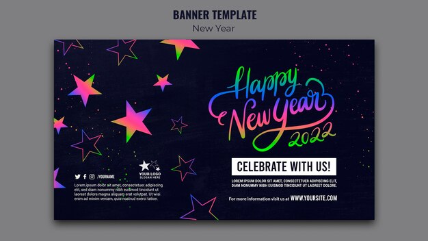 Celebrative new year banner template