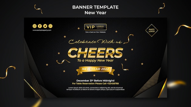 Free PSD celebrative new year banner template