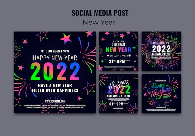 Celebrative new year ig posts collection