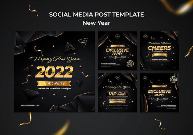 Celebrative new year ig posts collection