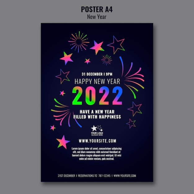 Celebrative new year vertical print template