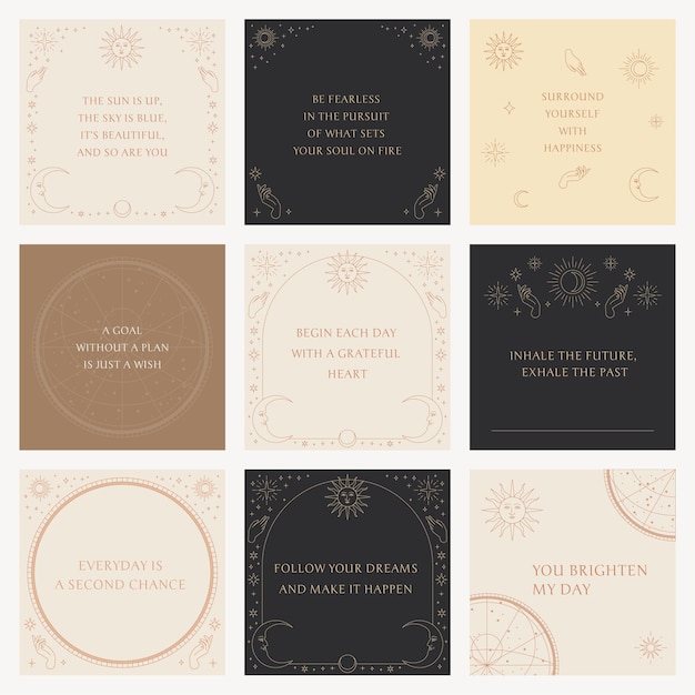 Free PSD celestial art psd editable template set