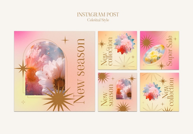 Free PSD celestial style  instagram posts