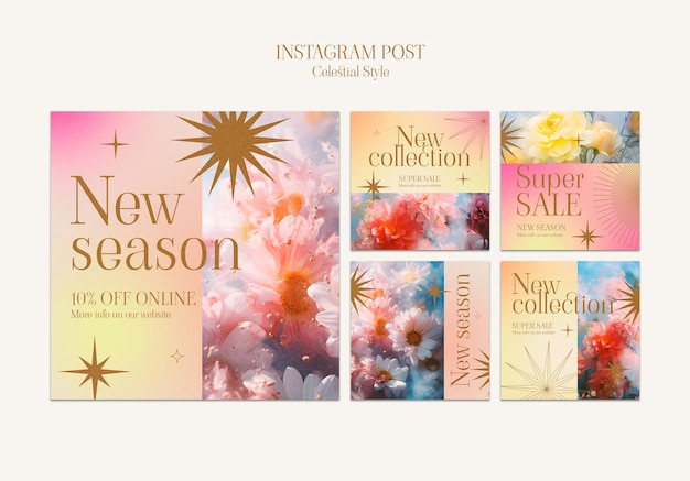 Free PSD celestial style  instagram posts