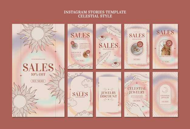 Free PSD celestial style  instagram stories