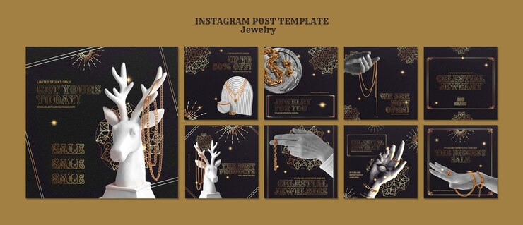 無料PSD セレスティアル・スタイル・ジュエリー インスタグラム・ポスト