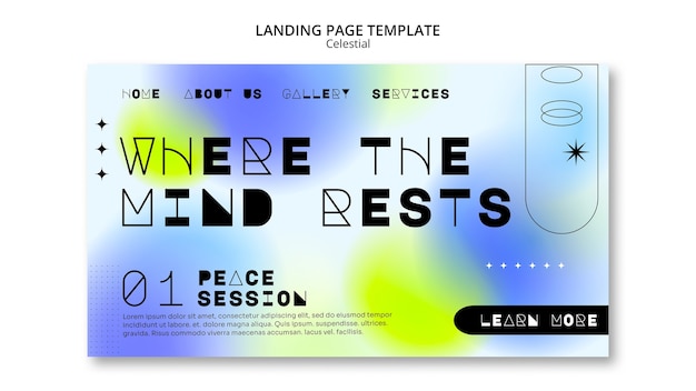 Free PSD celestial style landing page template