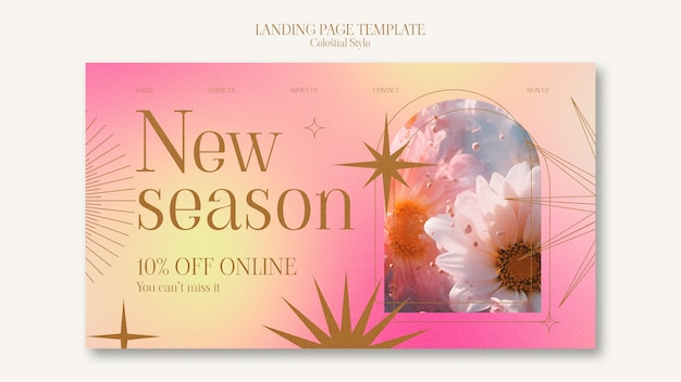 Free PSD celestial style landing page template