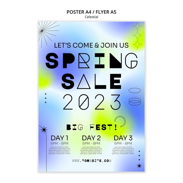 Celestial style poster template