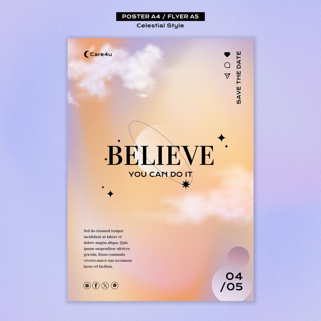 Celestial style poster template