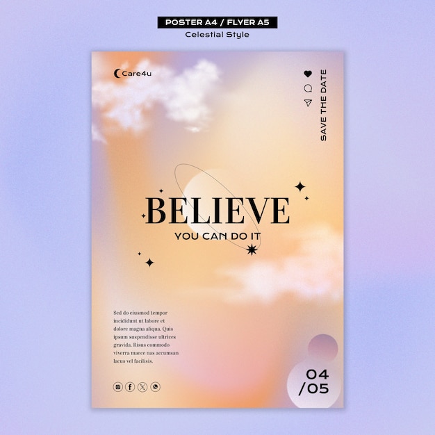 Celestial style poster template