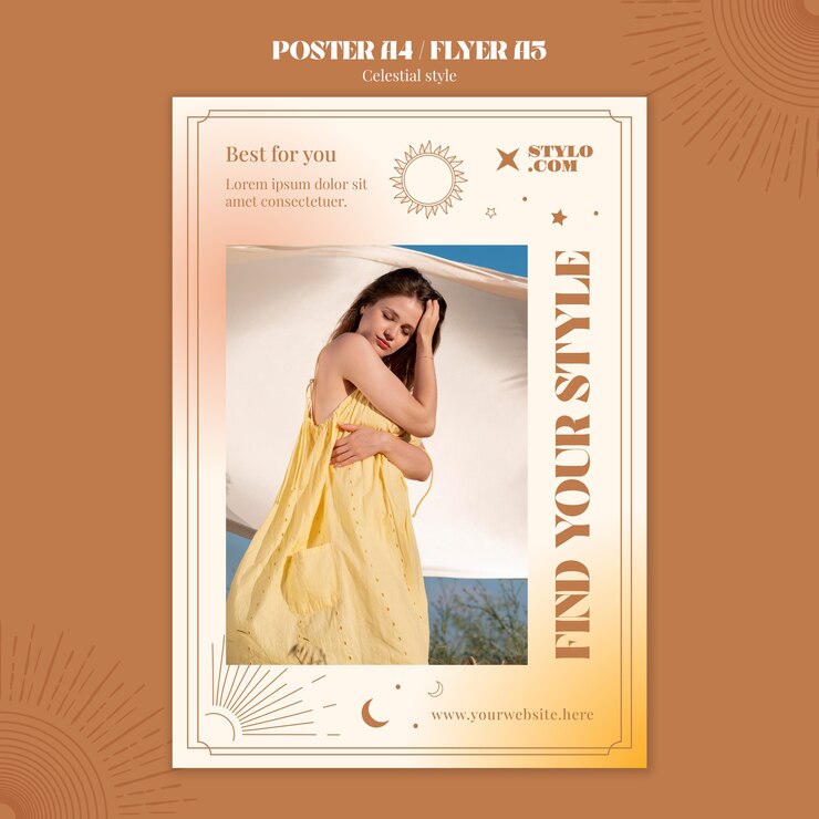 Free PSD celestial style poster template