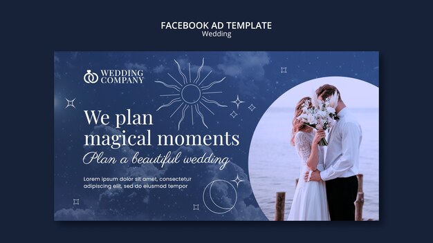 天体の結婚式のお祝いのFacebookテンプレート