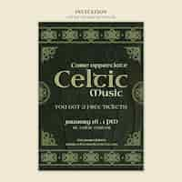 Free PSD celtic music festival template design