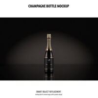 Mockup di bottiglia di champagne