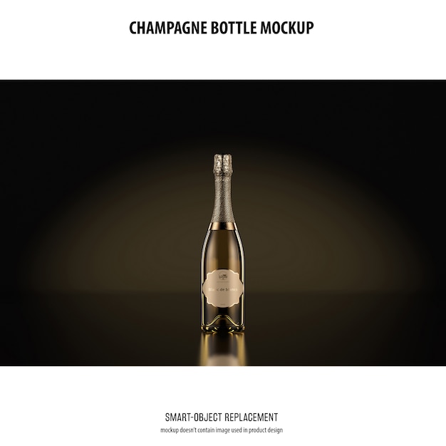 PSD gratuito mockup di bottiglia di champagne