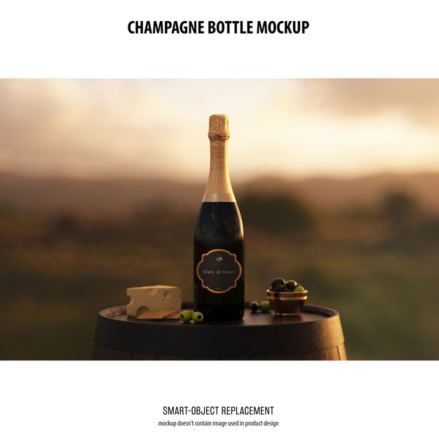 Champagne Bottle Mockup