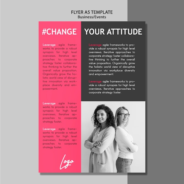 Free PSD change your attitude flyer event