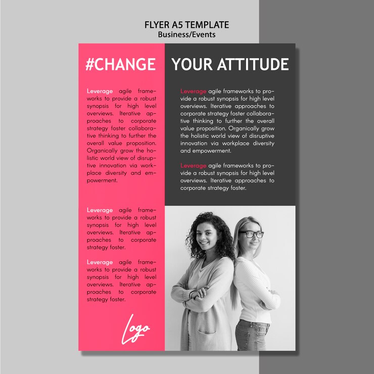 Free PSD change your attitude flyer event