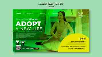 Free PSD change your lifestyle landing page template