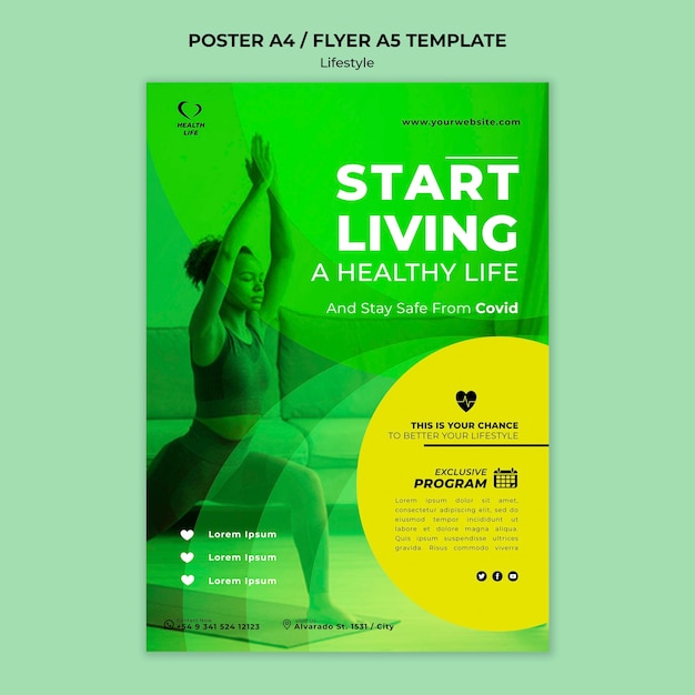 Free PSD change your lifestyle print template