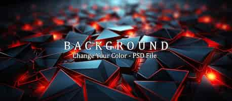 Free PSD chaotic chaotic pyramids futuristic background with glowing particles