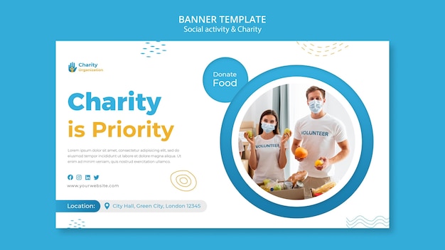 Free PSD charity activities banner template