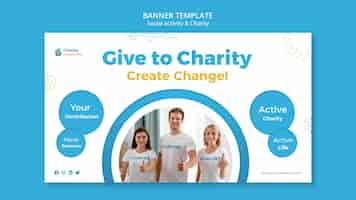 Free PSD charity activities banner template