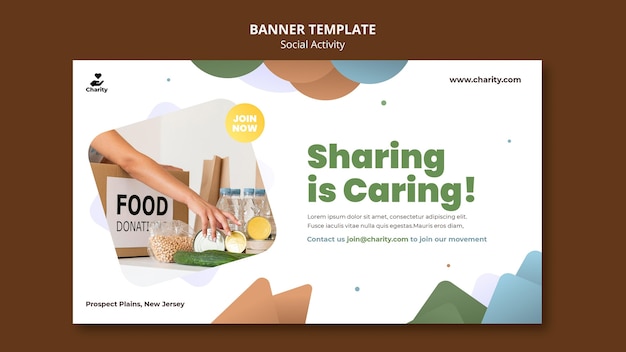 Free PSD charity activities banner template