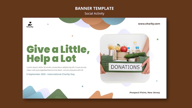 Free PSD charity activities banner template