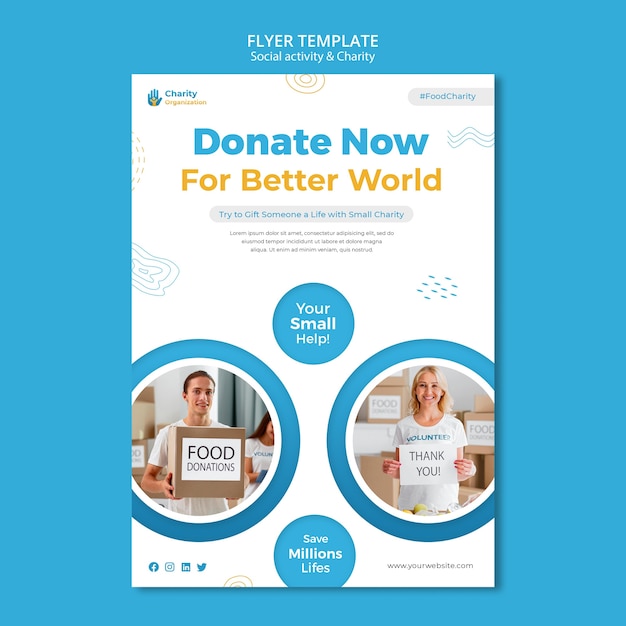 Free PSD charity activities flyer template