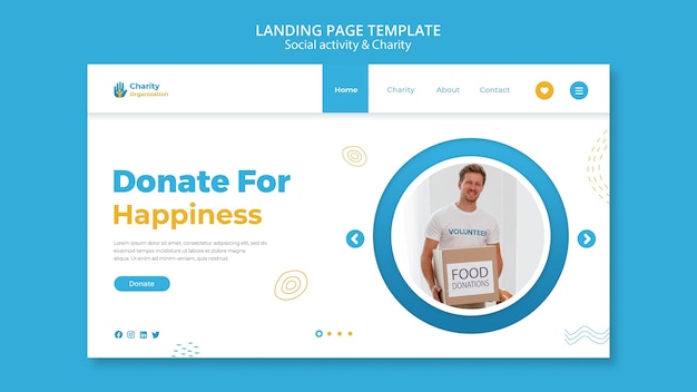 Free PSD charity activities landing page template