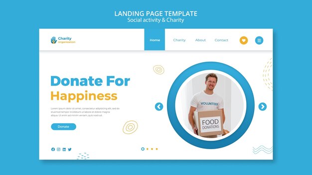 Charity activities landing page template