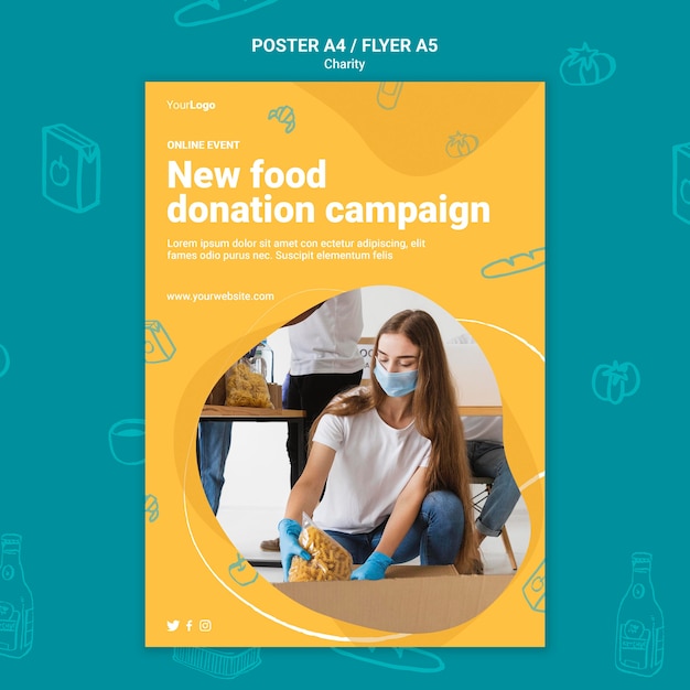 Free PSD charity campaign print template