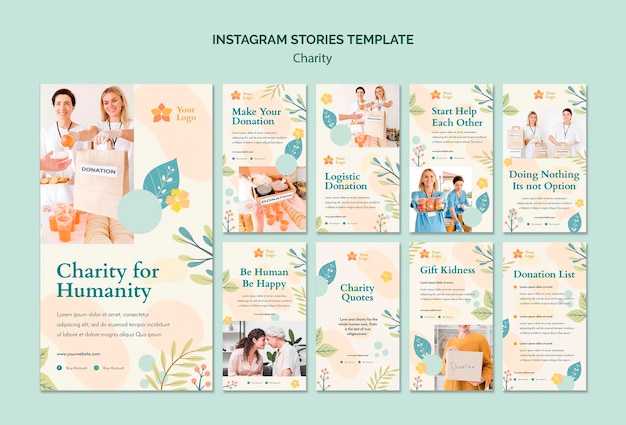 Free PSD charity instagram stories