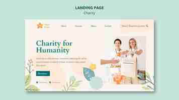 Free PSD charity landing page