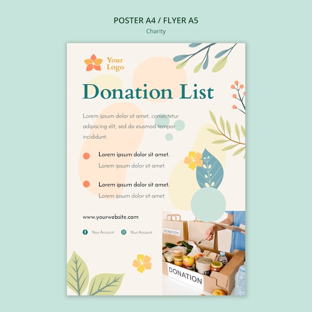 Free PSD charity poster template theme