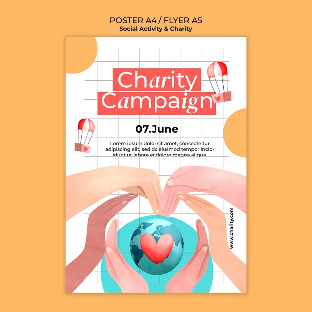 Free PSD charity template design