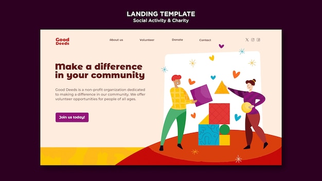 Free PSD charity template design