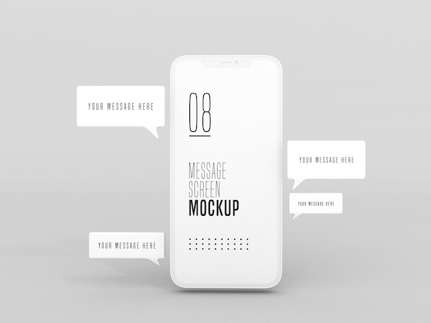 Chat messaging conversation on mobile phone mockup