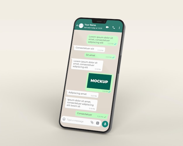 Chat mockup with device