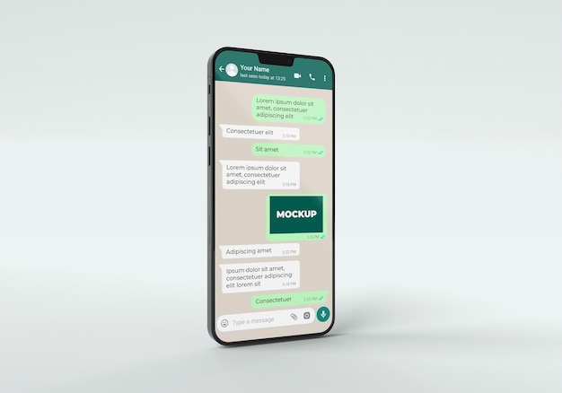 Chat mockup with phone