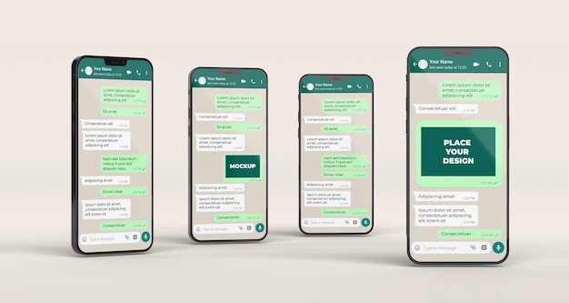 Chat mockup with smartphones